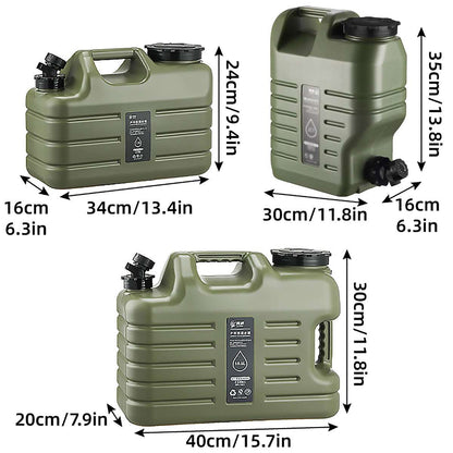 Outdoor Camping Water Storage Bucket with Faucet Portable Square Drinking Tank - 12L