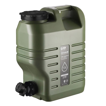 Outdoor Camping Water Storage Bucket with Faucet Portable Square Drinking Tank - 12L