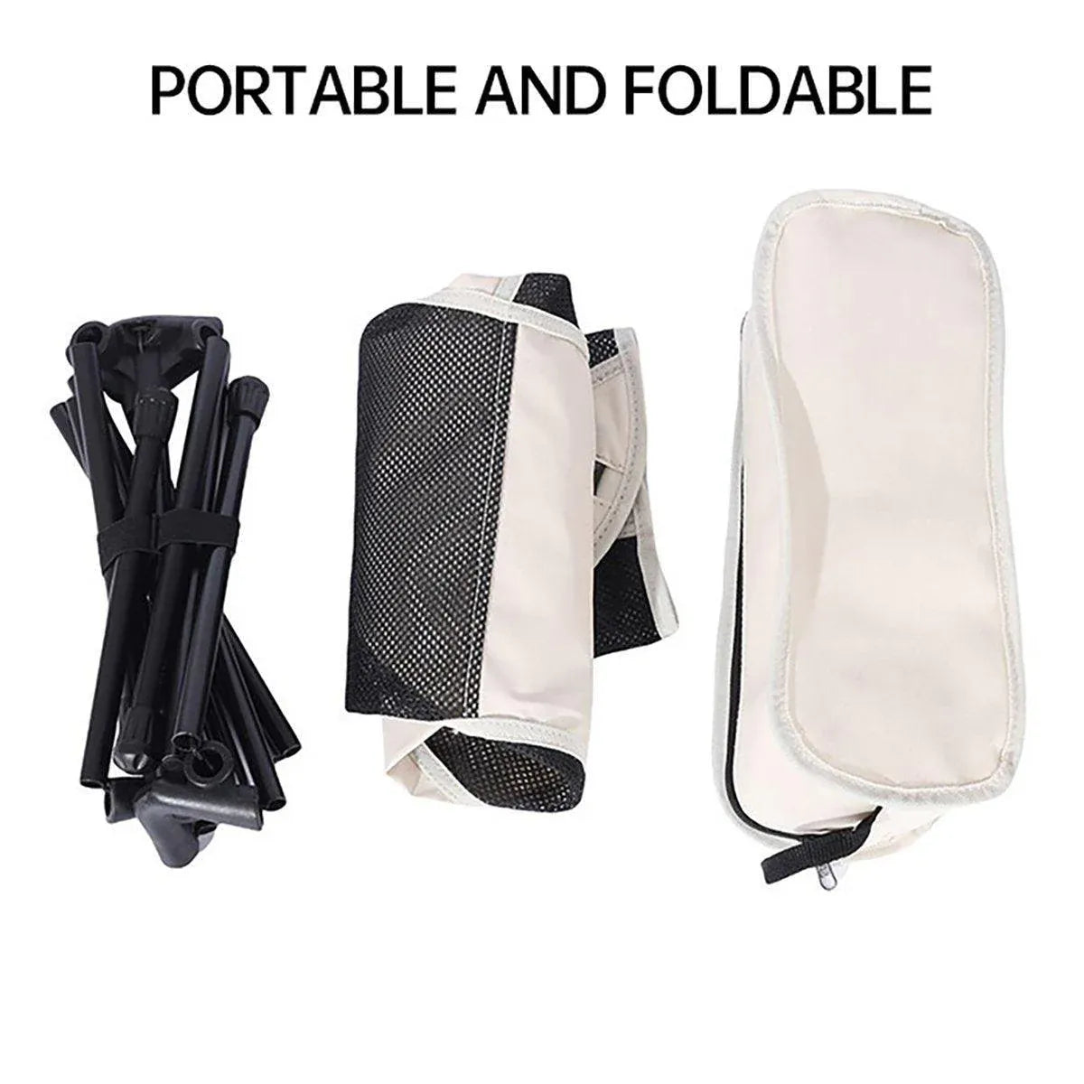 High-Back Folding Camping Chair - Black