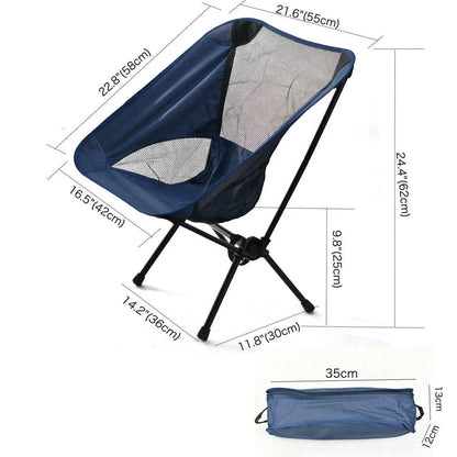 High-Back Folding Camping Chair - Black