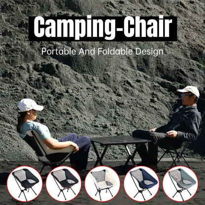 Outdoor Portable Lightweight Folding Camping Chair High Back Fishing Chair - Black