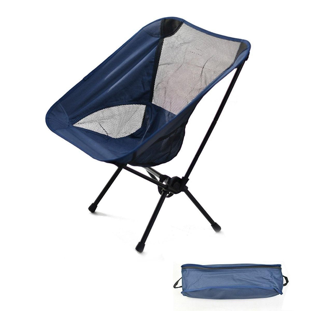 High Back Folding Camping Chair - Dark Blue