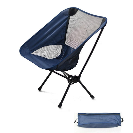 High Back Folding Camping Chair - Dark Blue