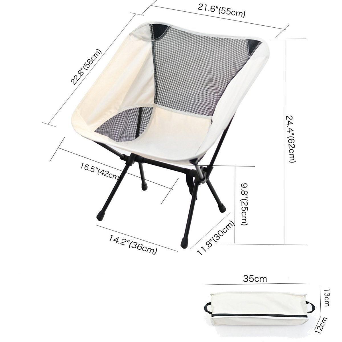 Lightweight High Back Camping Chair - White