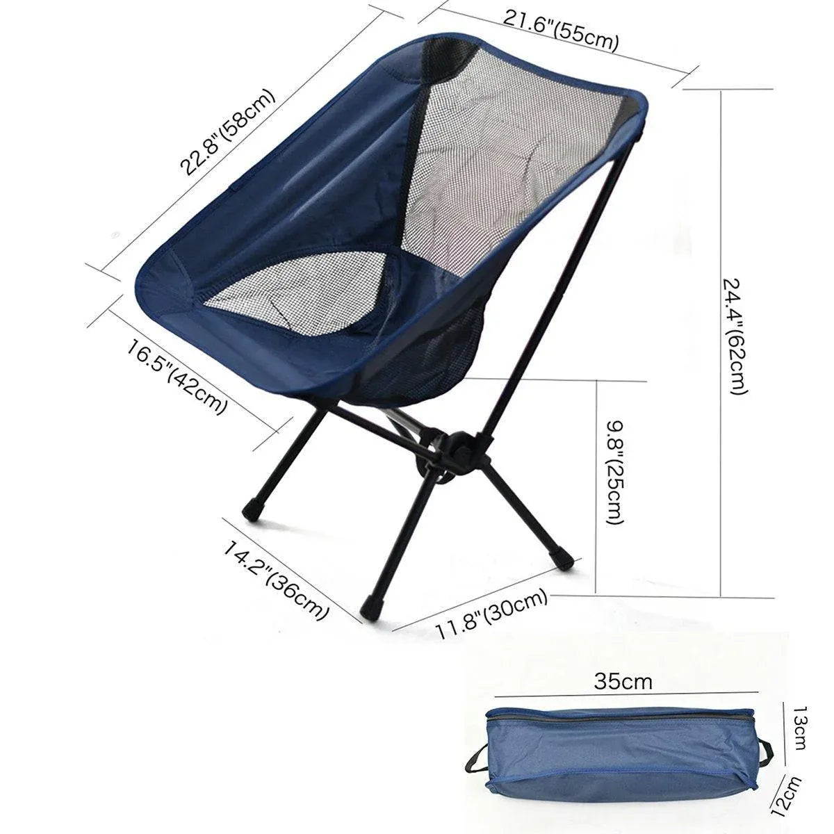 Lightweight High Back Camping Chair - White