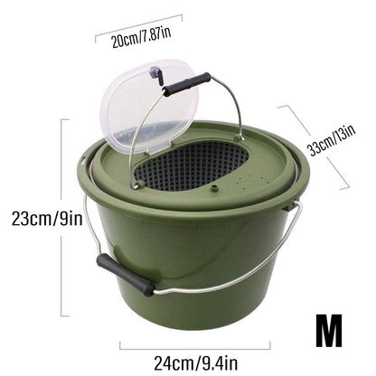Portable Double Live Fish Bucket Breathable Fish Storage Container for Fishing - M