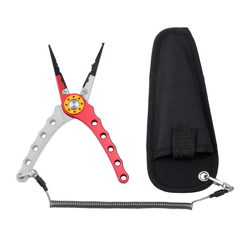 Aluminium Fishing Pliers Hook Remover Line Cutter Braid Mono Split Ring Fish Grip - Blue+Silver