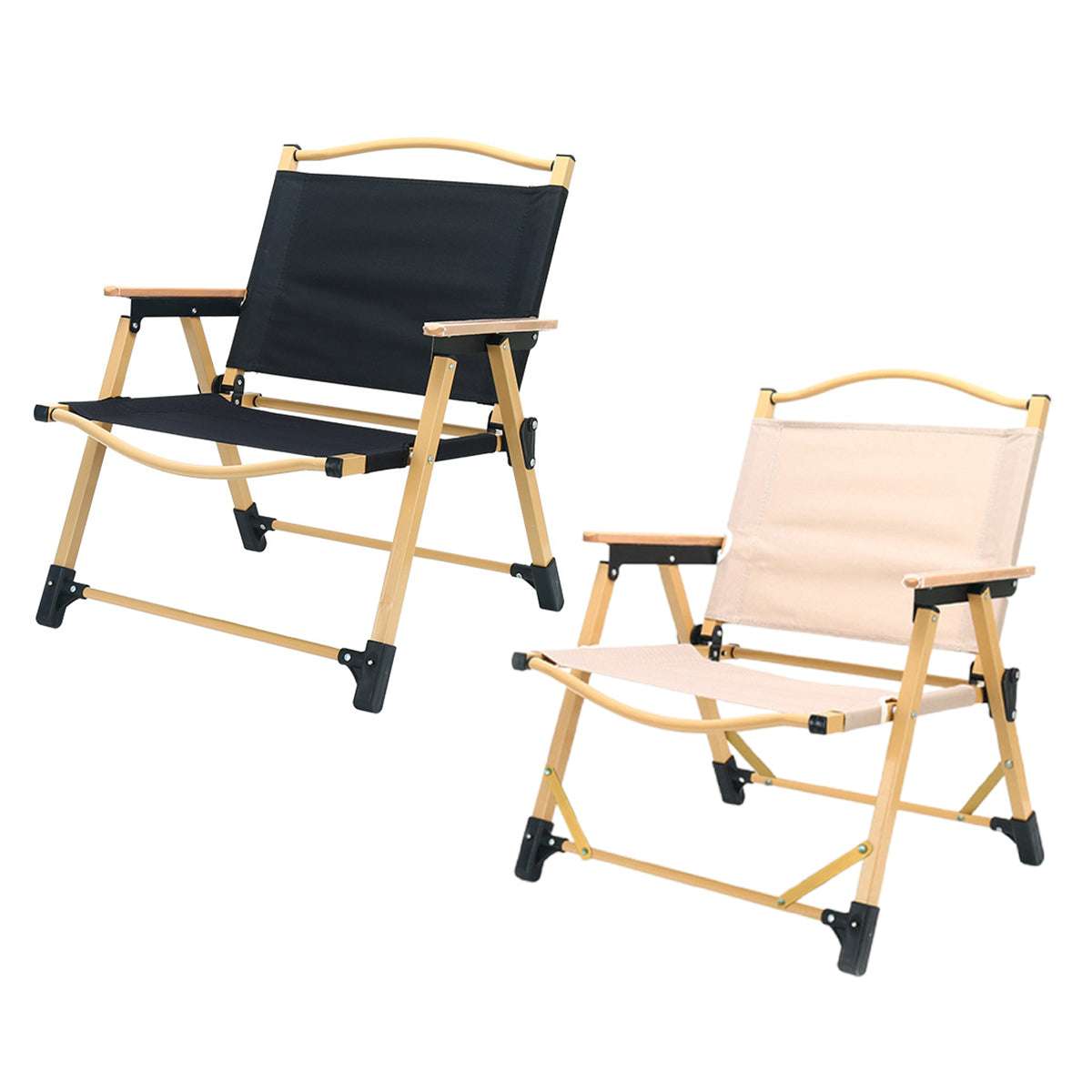 Outdoor Folding Chair Portable Camping Seat Compact Foldable Chair for Picnic - Khaki