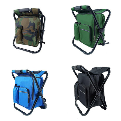 Portable Outdoor Folding Chair Oxford Small Stool for Fishing Camping Hiking - Blue