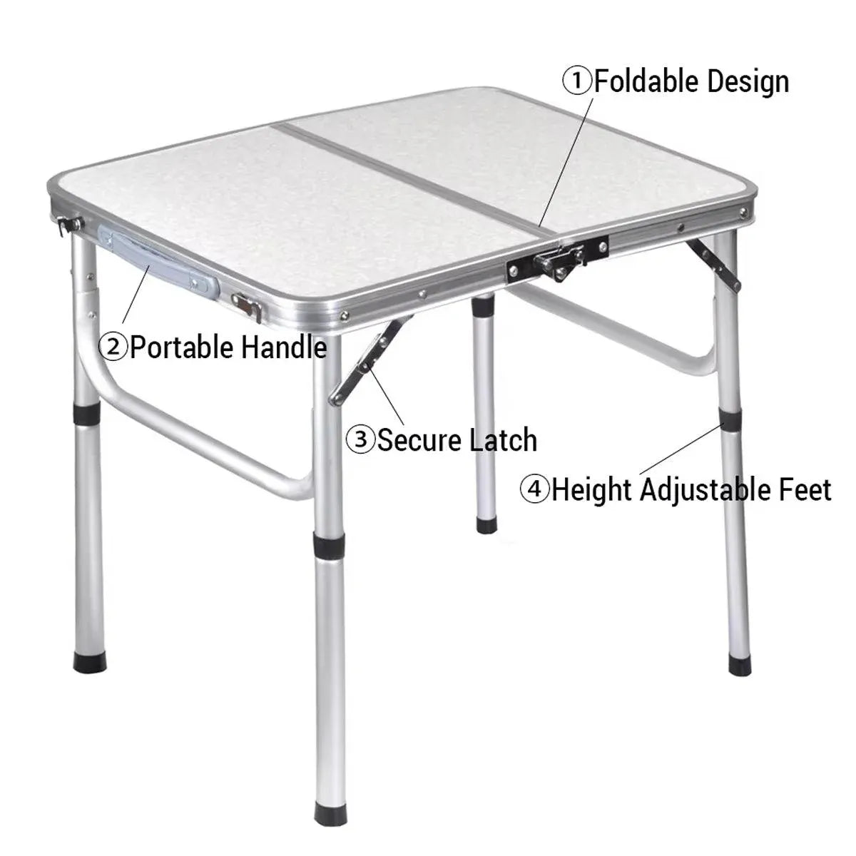 Folding Outdoor Table – Lightweight Aluminium 60x45cm
