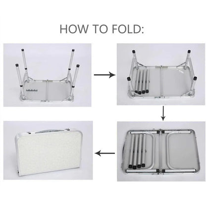 Folding Outdoor Table – Lightweight Aluminium 60x45cm