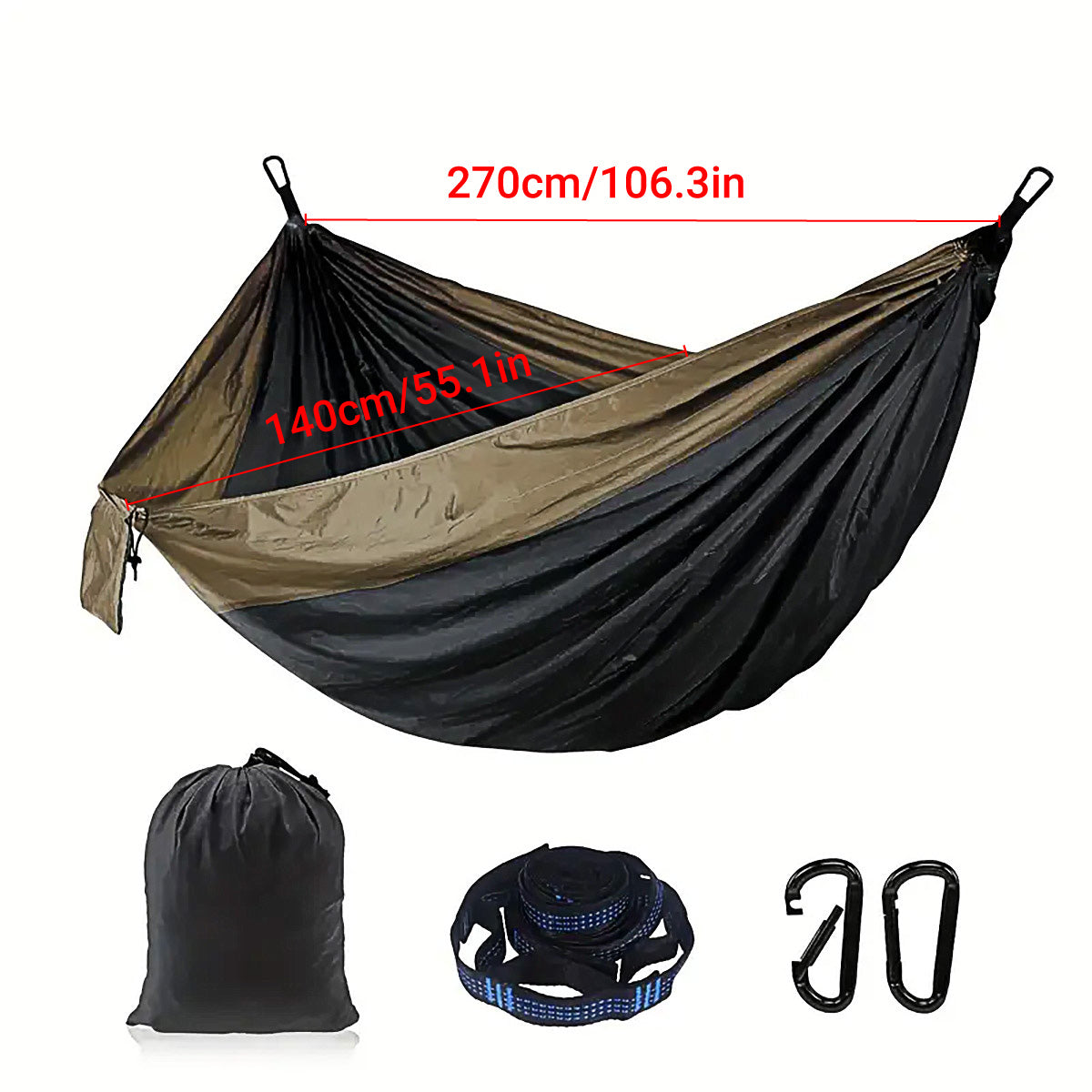 Outdoor Camping Hammock with Adjustable Strap Portable Hanging Bed Travel Swing