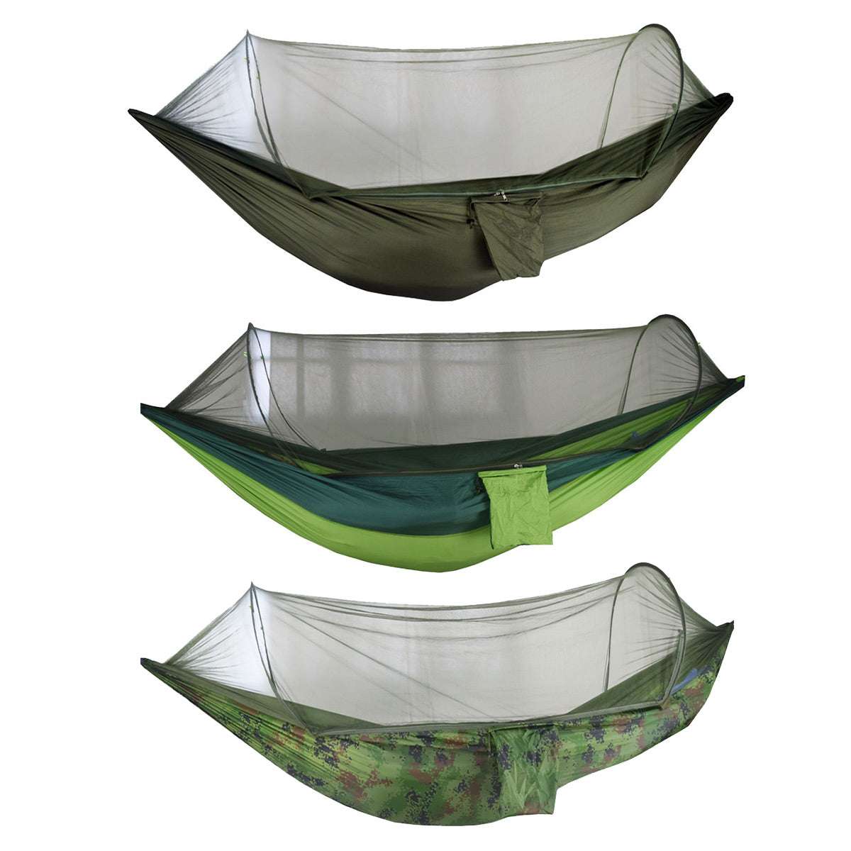Camping Hammock Tent Set Double Outdoor Hanging Bed With Mosquito Net For Travel - Camouflage