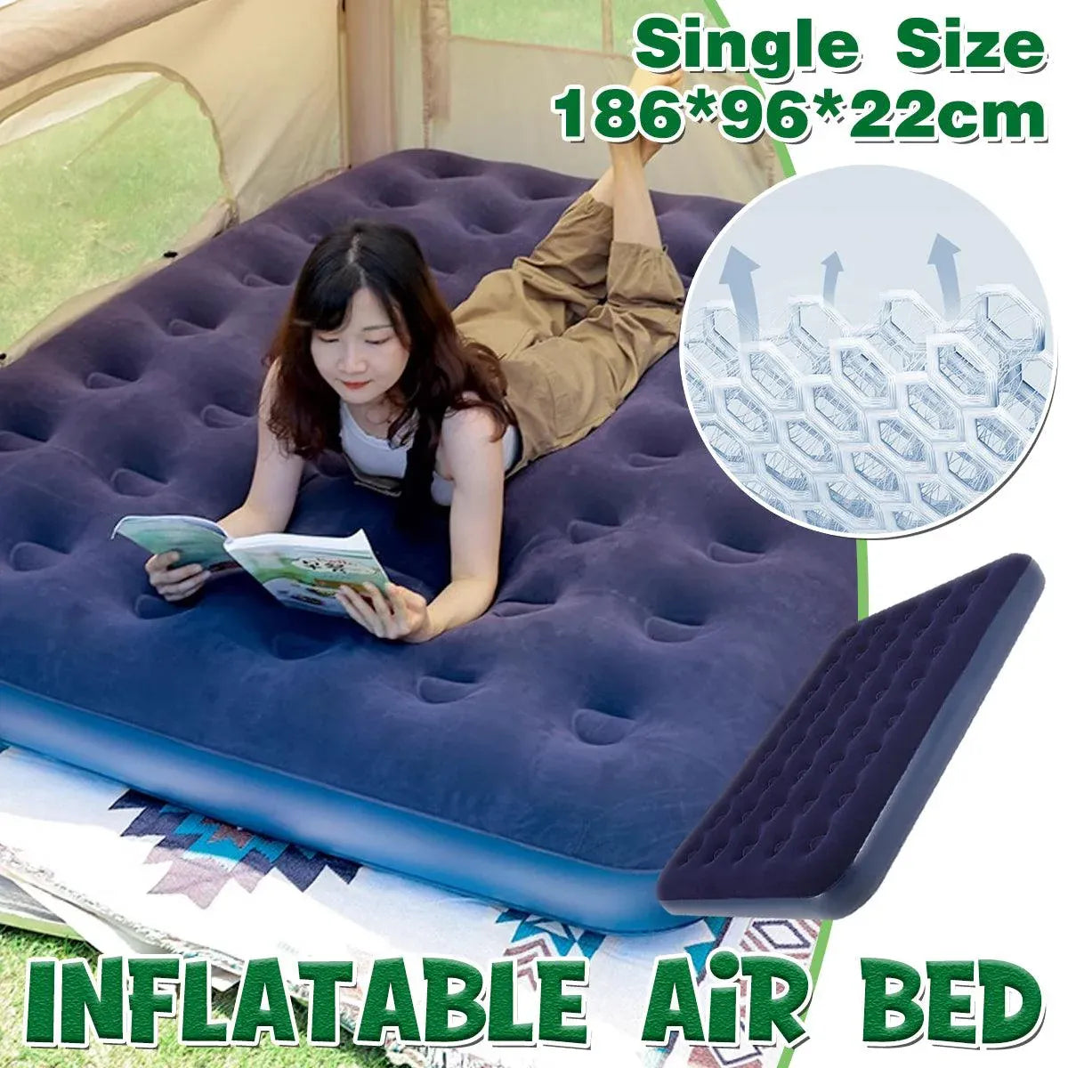 King Size Inflatable Airbed with Built-In Pump