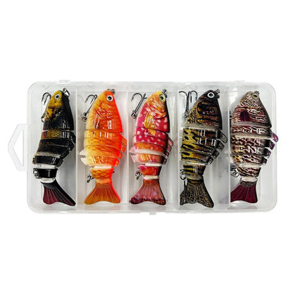 5-Piece Multi-Jointed Hard Body Fishing Lure Set