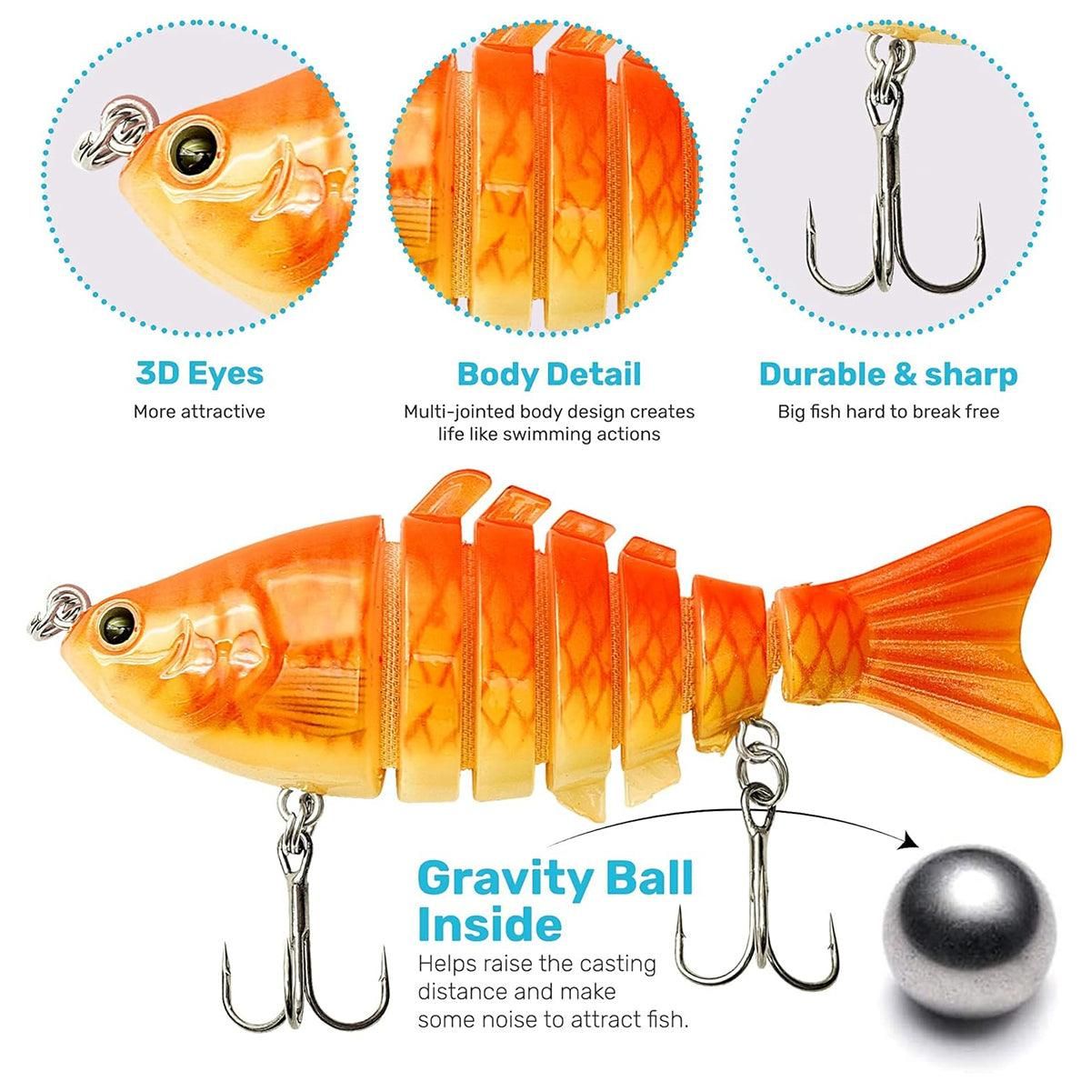 5-Piece Multi-Jointed Hard Body Fishing Lure Set
