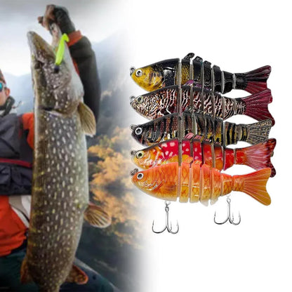 5-Piece Multi-Jointed Hard Body Fishing Lure Set