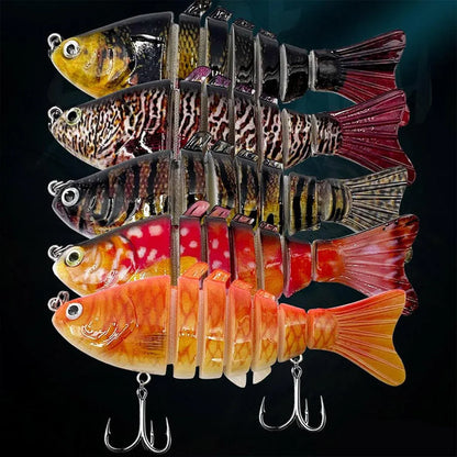 5-Piece Multi-Jointed Hard Body Fishing Lure Set