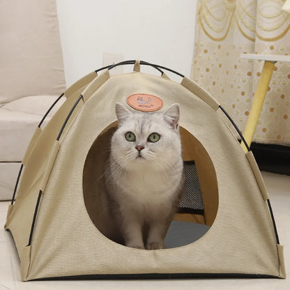 Folding Cave Pet Tent – Large Beige