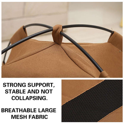 Folding Camping Pet Tent for Cats Puppy Bed Indoor Cat Nest Dog Cave Style House - Large Coffee