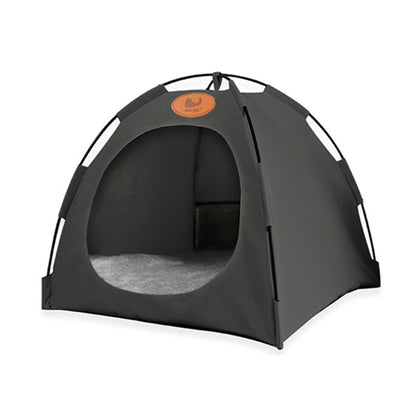 Folding Camping Pet Tent for Cats Puppy Bed Indoor Cat Nest Dog Cave Style House - Large Coffee