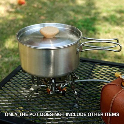 2 Piece Stainless Steel Camping Pot & Pan Set