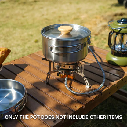 2 Piece Stainless Steel Camping Pot & Pan Set
