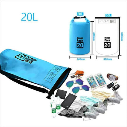 Waterproof Dry Sack – 20L Orange PVC Roll-Top Bag