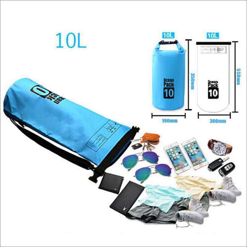 Orange Waterproof Bag Dry Sack Fishing Camping Canoeing Outdoor Sport 2/5/10/15/20/30 L - 20L