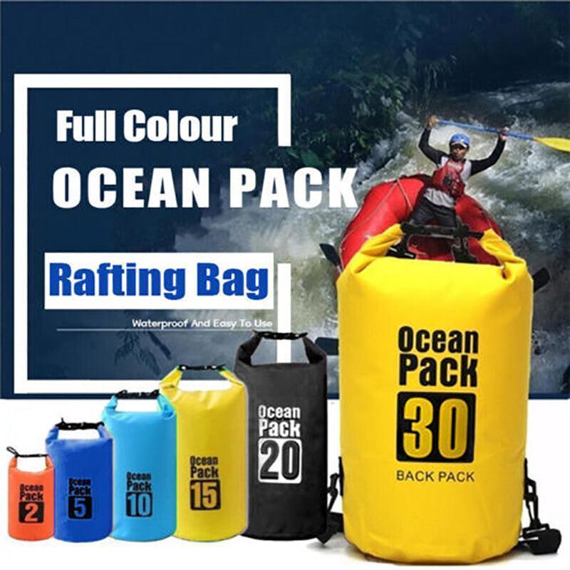 Orange Waterproof Bag Dry Sack Fishing Camping Canoeing Outdoor Sport 2/5/10/15/20/30 L - 30L