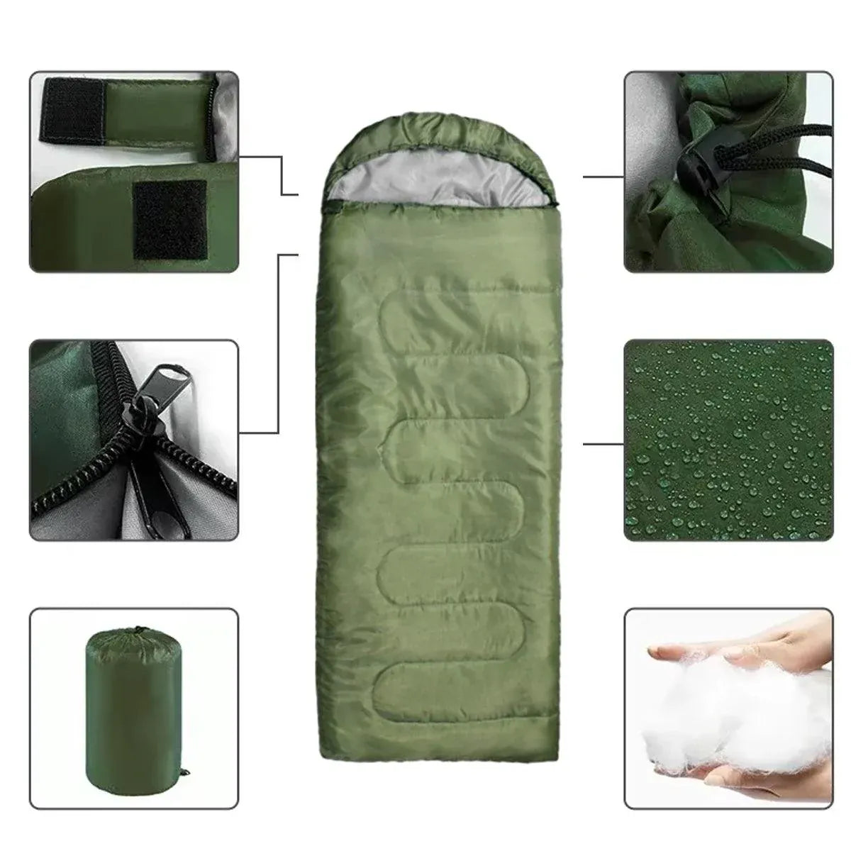 Envelope Sleeping Bag for Camping & Travel – Red