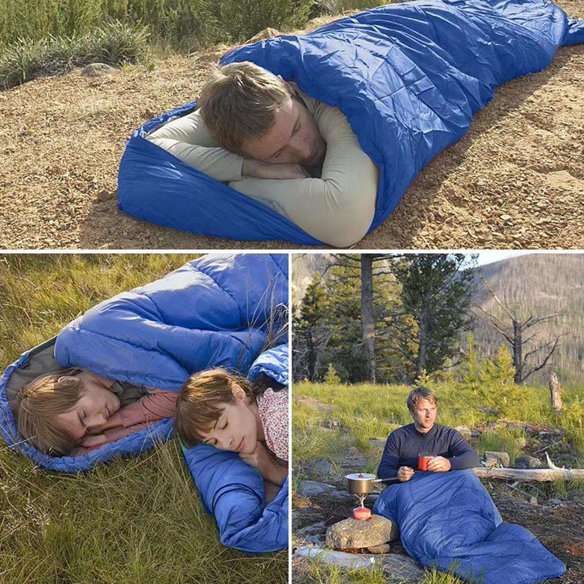 Single Sleeping Bag Outdoor Camping Hiking Thermal Warm Tent Travel Gear - Red