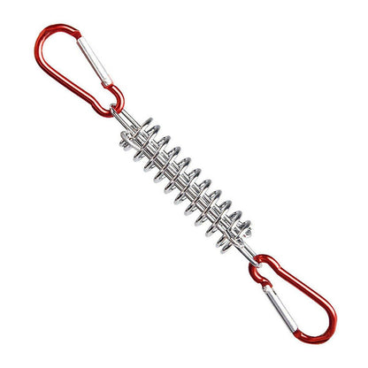 10PCS Outdoor Camping Tent Spring Wind Rope Buckle Fix Hook Buckles Silver Red - 10pair