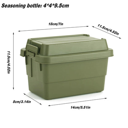 7pcs Portable Spice Bottle Set Travel BBQ Camping Storage Container Organizer