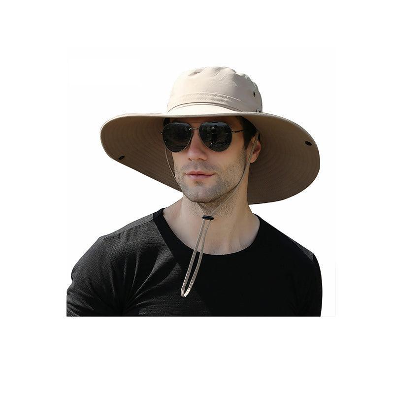 Outdoor Uv Protection Sun Hat Wide Brim Cap Quick-Drying Hat For Fishing Hiking - Coffee