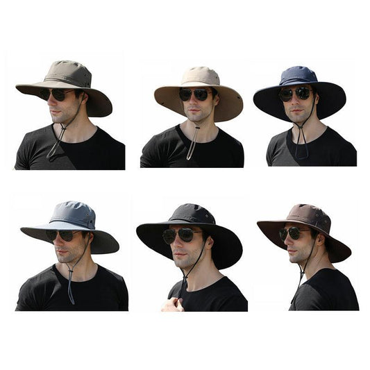 Outdoor Uv Protection Sun Hat Wide Brim Cap Quick-Drying Hat For Fishing Hiking - Green