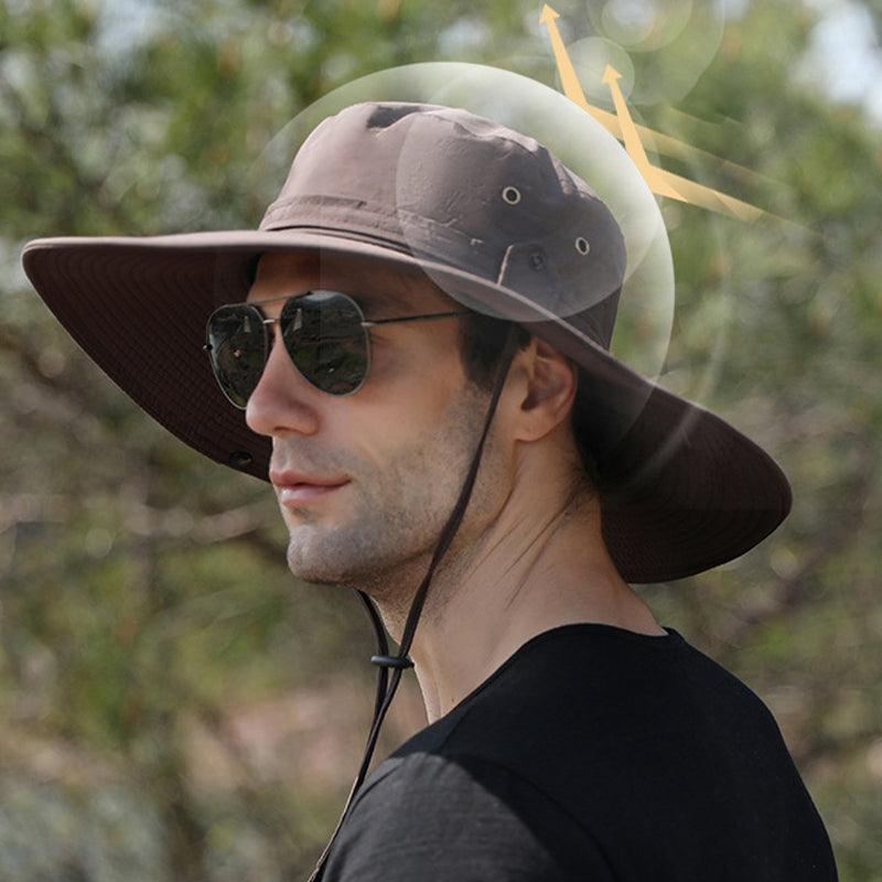 Outdoor Uv Protection Sun Hat Wide Brim Cap Quick-Drying Hat For Fishing Hiking - Green