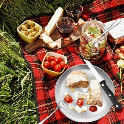 10 Piece Camping Cutlery Set for 2 People - Red