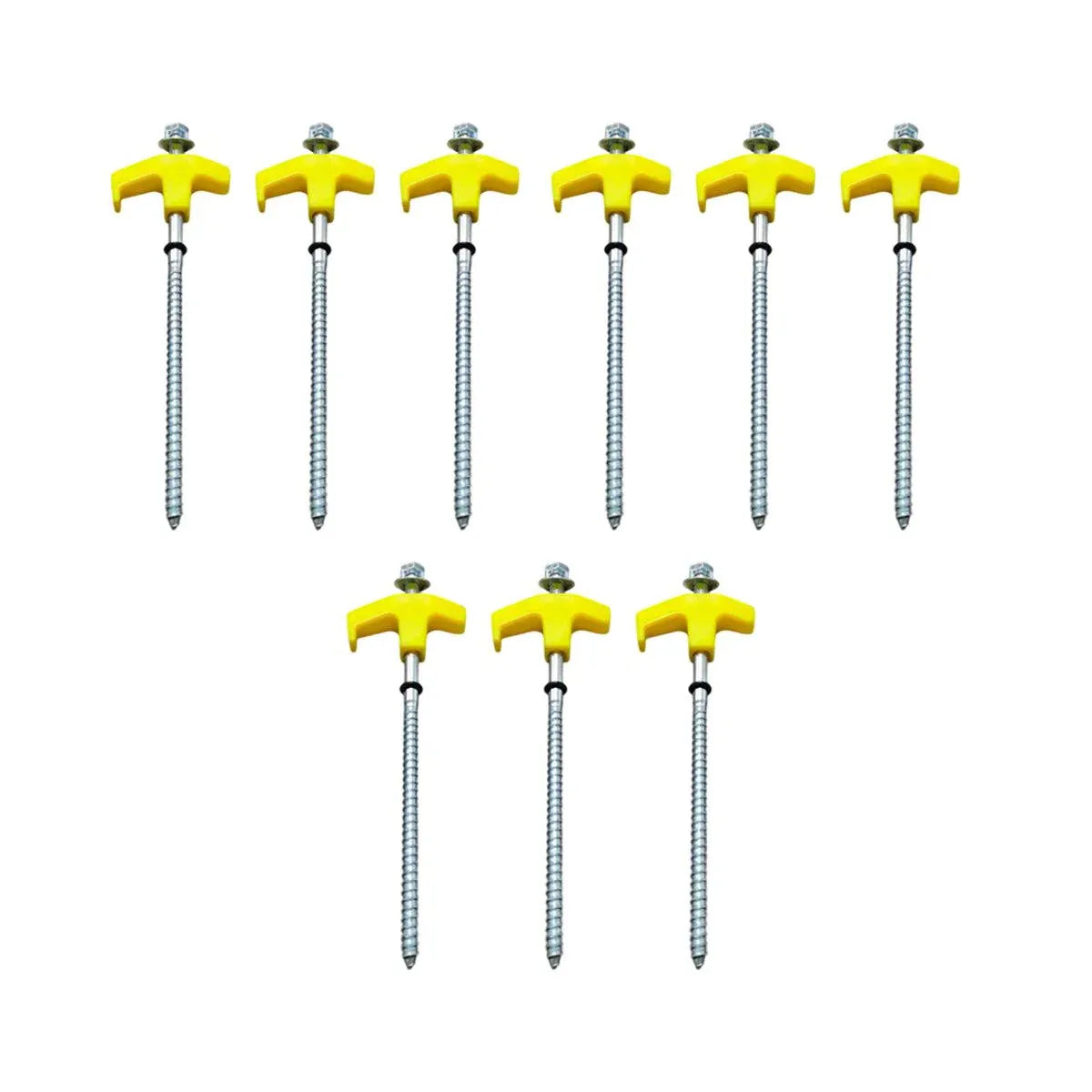 9 Pack Carbon Steel Tent Pegs M8 x 200mm