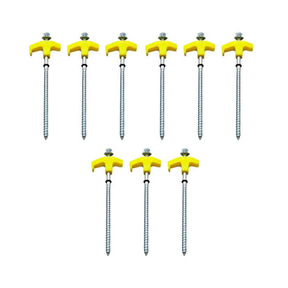 9 Pack Carbon Steel Tent Pegs M8 x 200mm