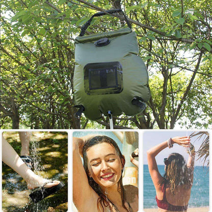 20L Camp Shower Bag Solar Heat Water Pipe Portable Camping Hiking Travel Outdoor
