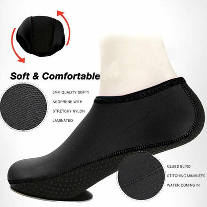 Unisex Water Shoes Slip On Aqua Socks Swim Surf Diving Yoga Exercise Reef Shoes - Blue-L