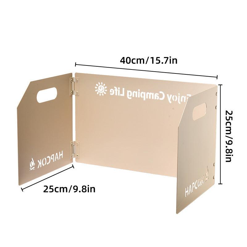 Outdoor Camping Tri Fold Board Portable Folding Windproof Windshield Protector - White