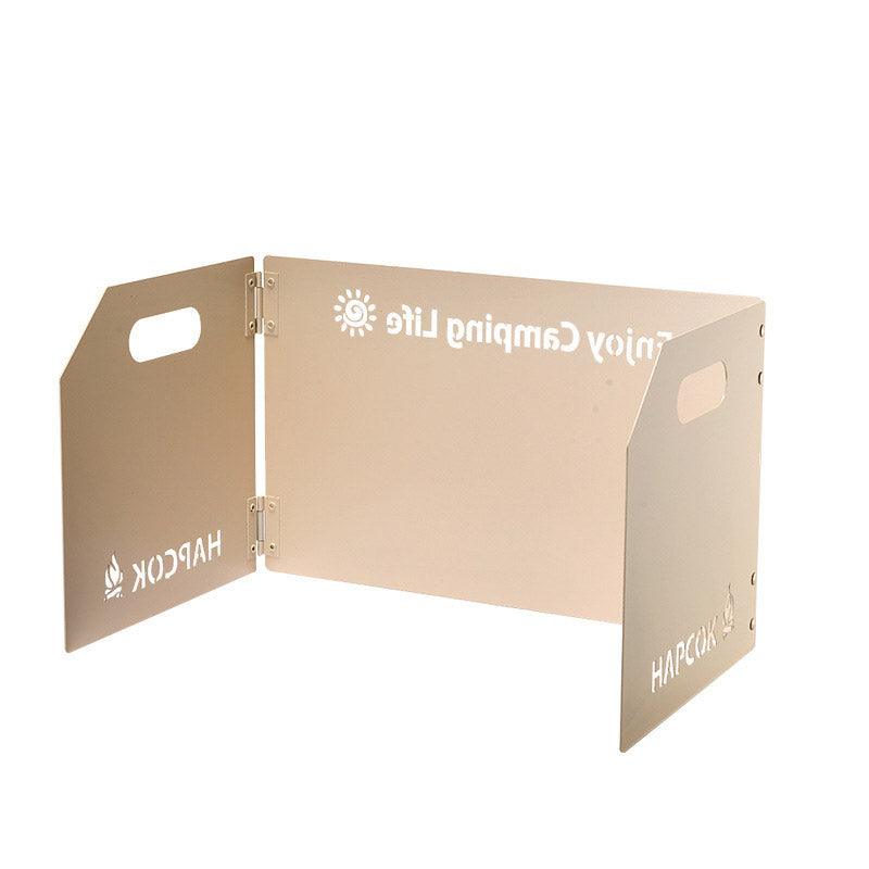 Outdoor Camping Tri Fold Board Portable Folding Windproof Windshield Protector - White