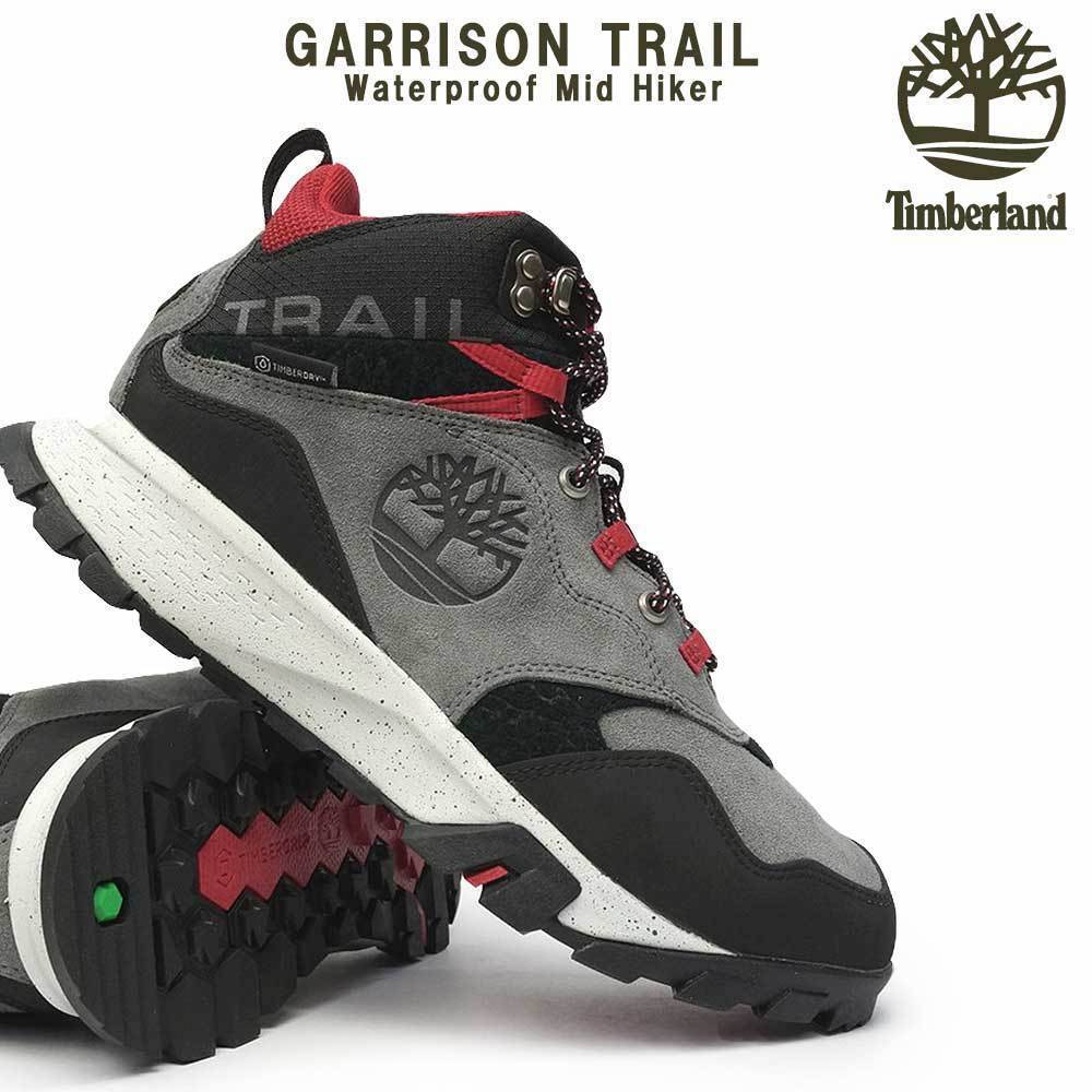 Timberland Mens Garrison Trail Waterproof Mid Hiking Boots High Top - Dark Grey - US 8