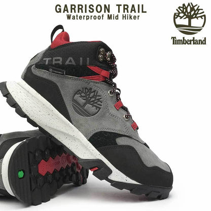 Timberland Mens Garrison Trail Waterproof Mid Hiking Boots High Top - Dark Grey - US 8