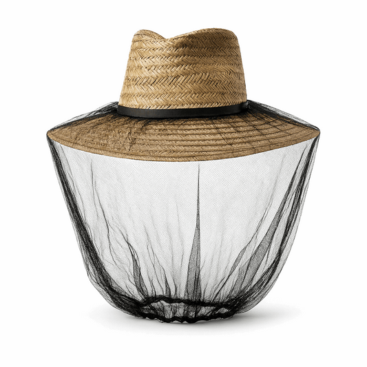 Mosquito Hat Net Head Protector Bee Bug Mesh Insect Mozzie Fishing Fly - Black
