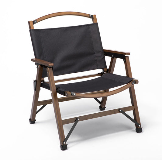 Bamboo Canvas Folding Camp Chair – Black