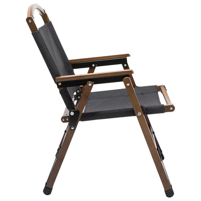 Bamboo Canvas Folding Camp Chair – Black