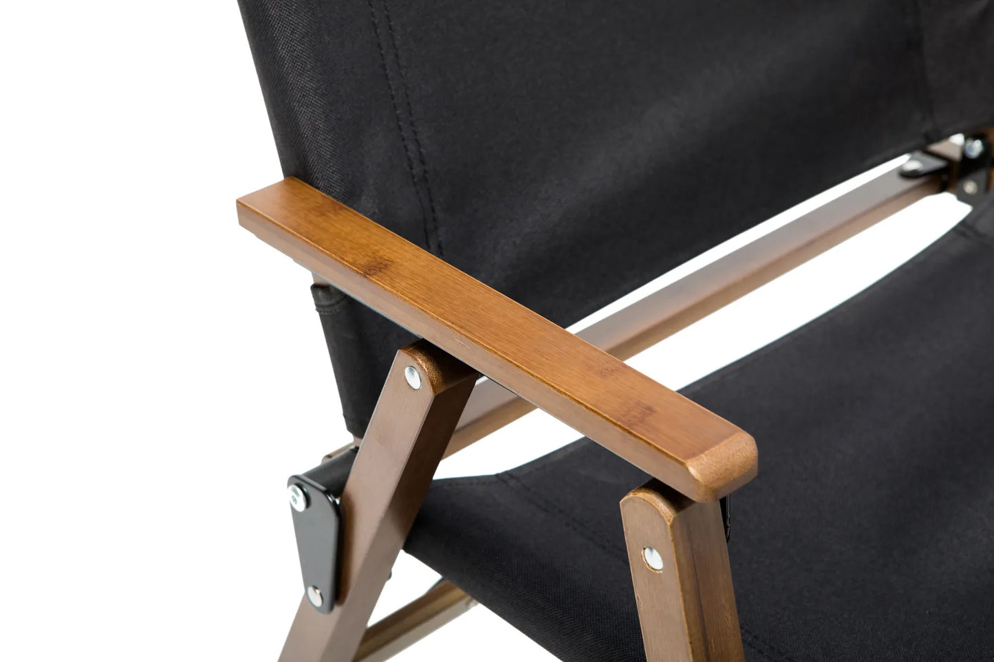 Bamboo Canvas Folding Camp Chair – Black